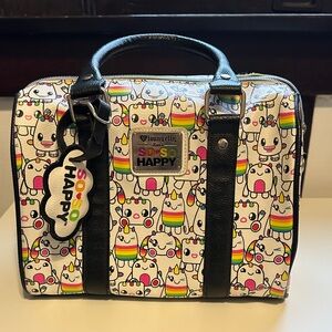 Loungefly So So Happy Multicolor Unicorn Bag with Black Accents